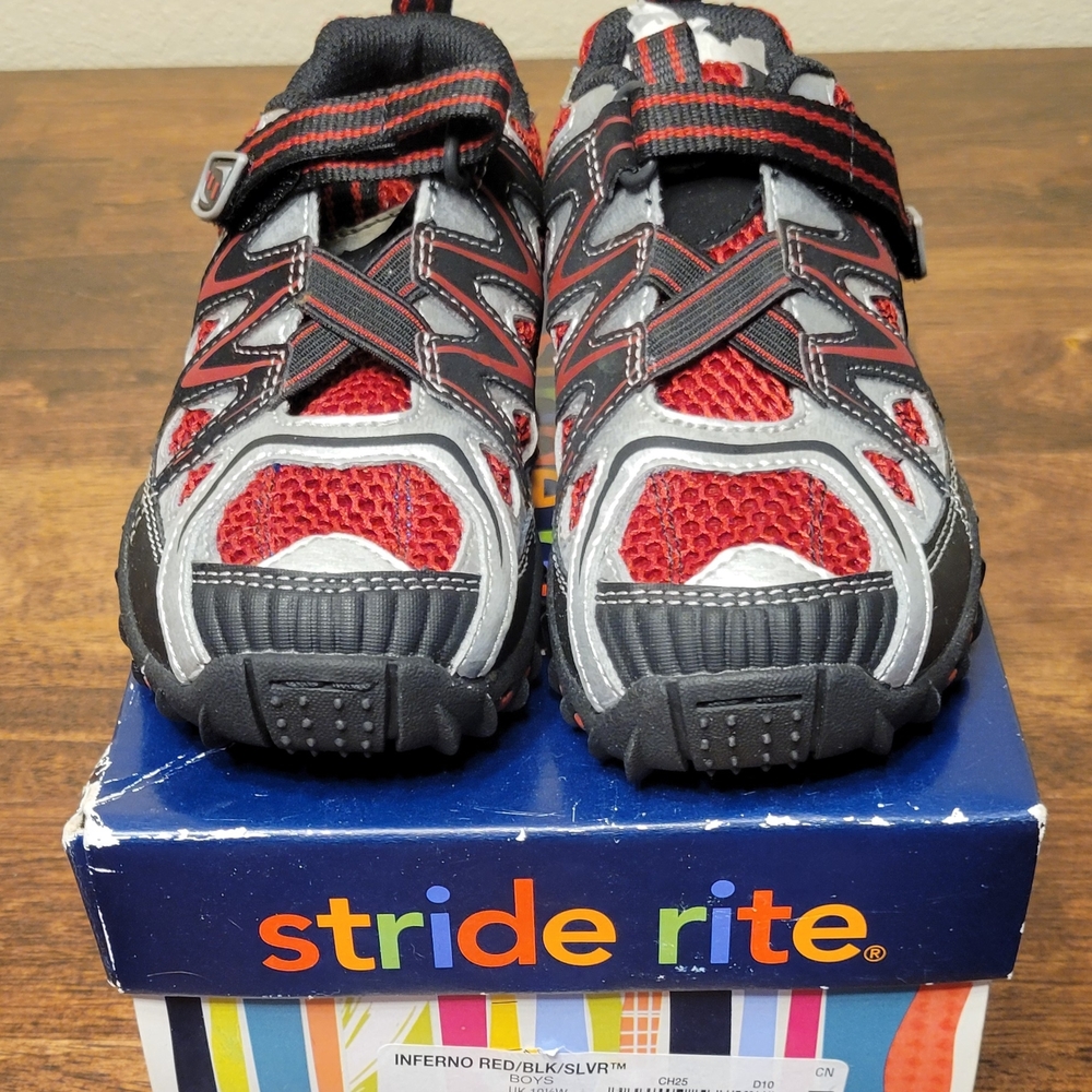 Stride Rite Kids Sneakers - Red and Black with Silver Accents
